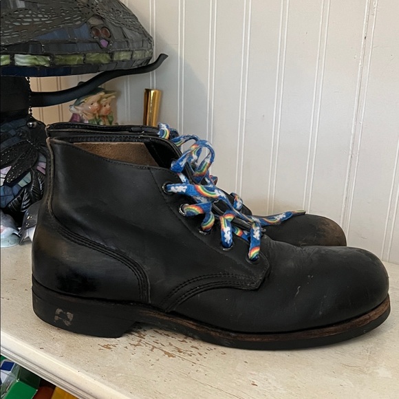 Vintage Military steel toe boots 50s size 11 - Picture 1 of 9